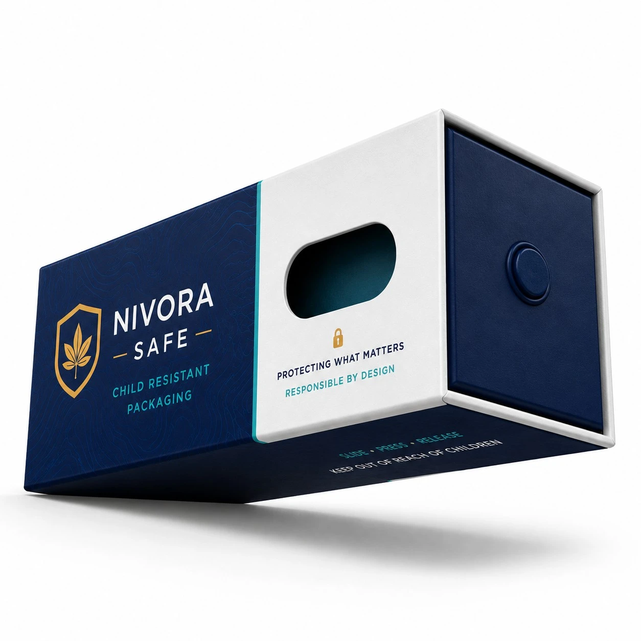 custom child resistant boxes low angle