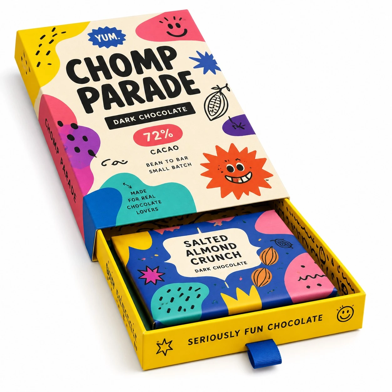 custom chocolate bar packaging colorful drawer box