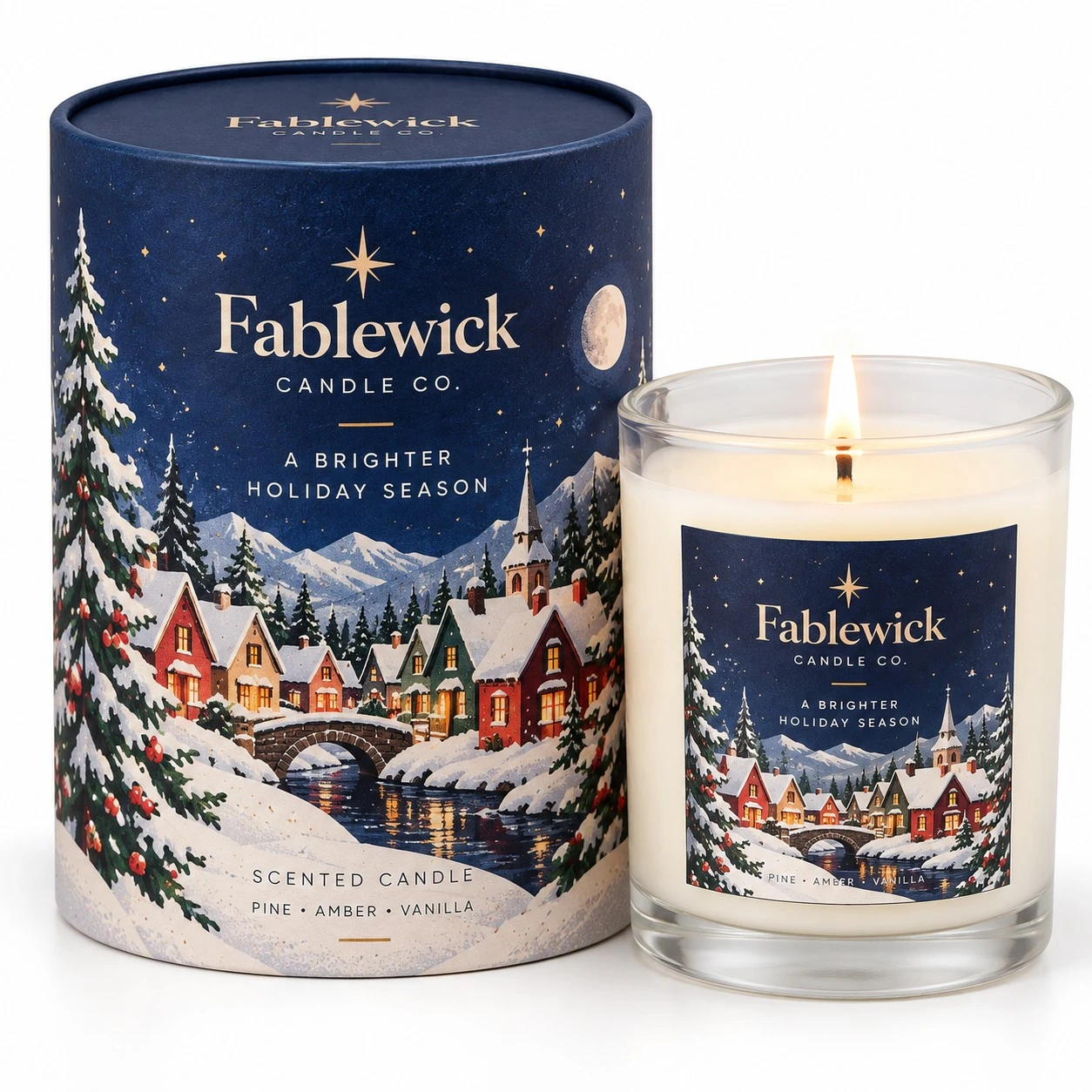 custom christmas candle boxes illustrated tube