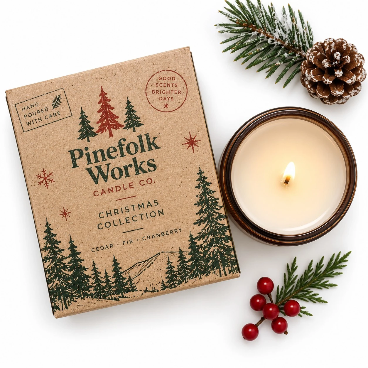 custom christmas candle boxes kraft holiday carton
