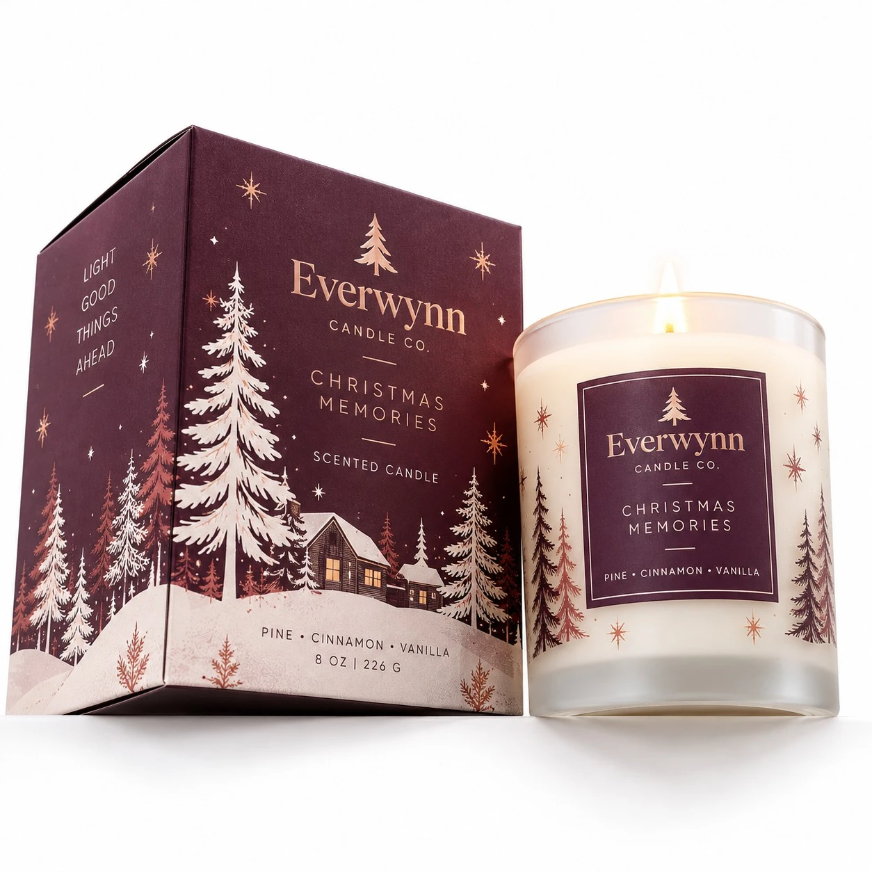 custom christmas candle boxes low angle