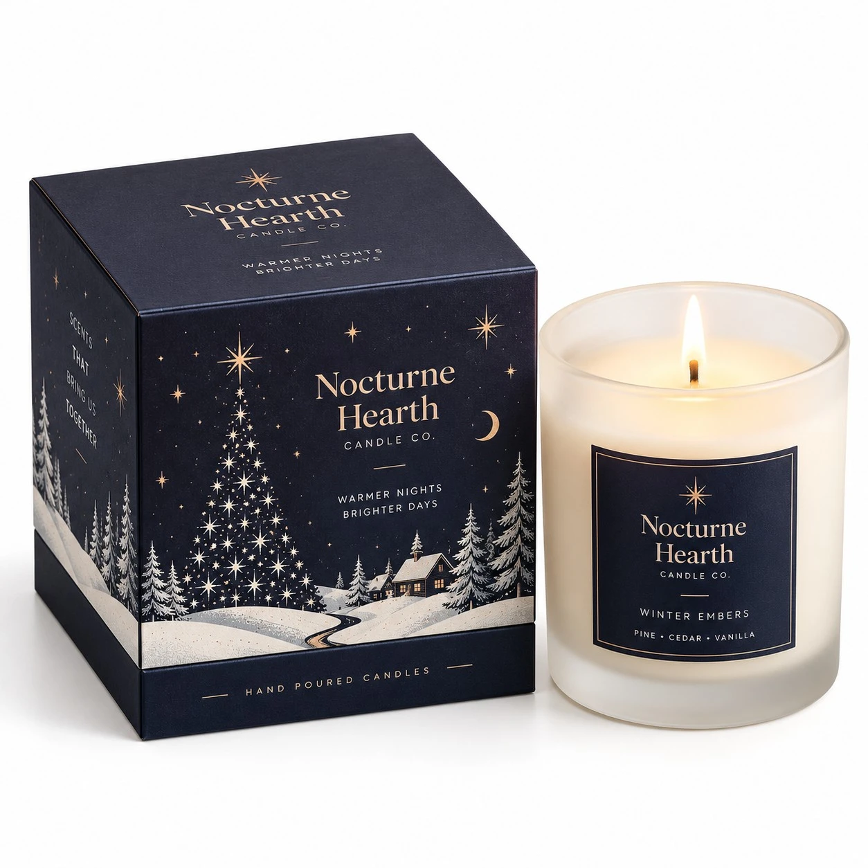 custom christmas candle boxes navy rigid gift box