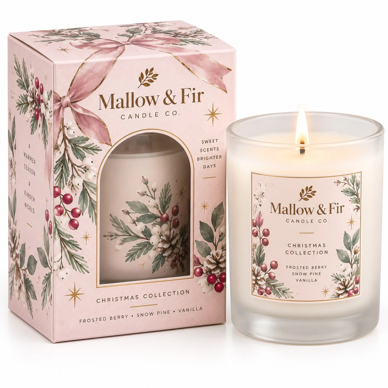 custom christmas candle boxes pastel window carton
