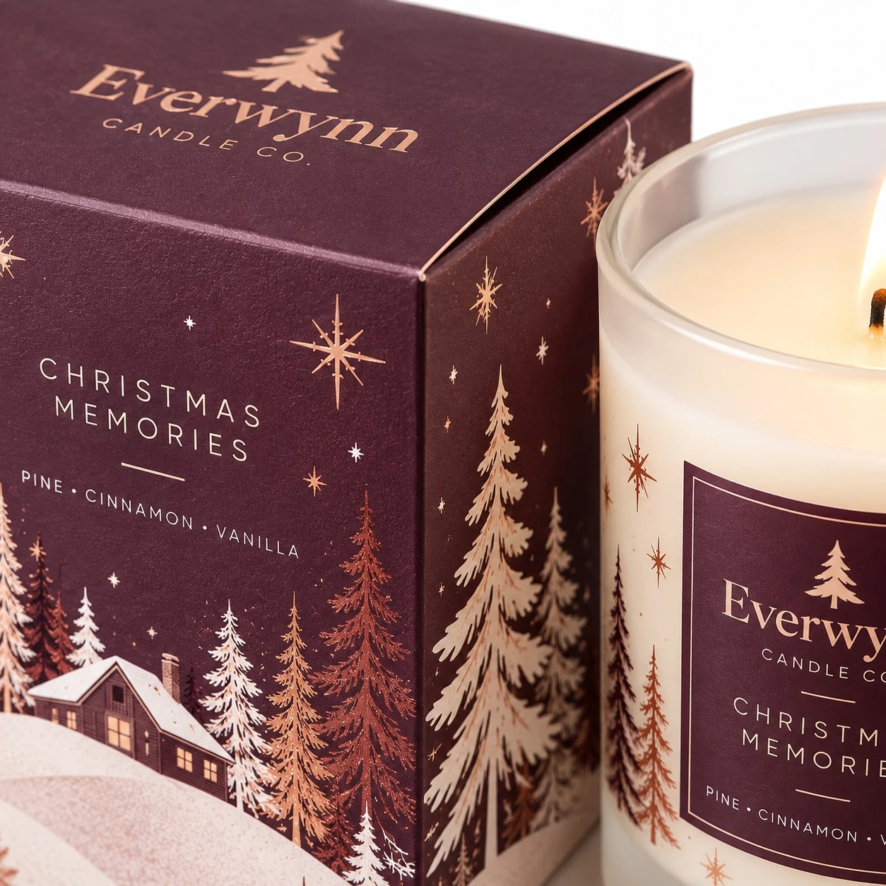 custom christmas candle boxes print detail