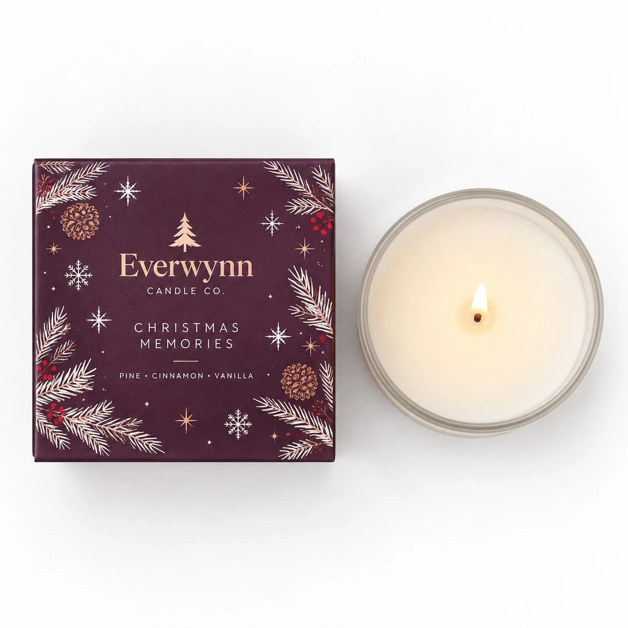 custom christmas candle boxes top down
