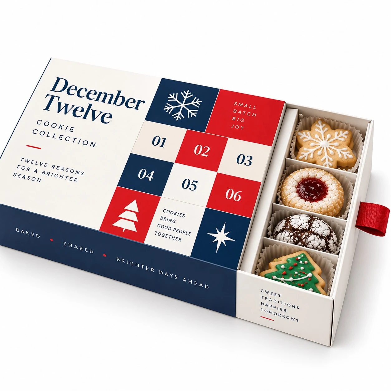 custom christmas cookie boxes modern drawer sleeve
