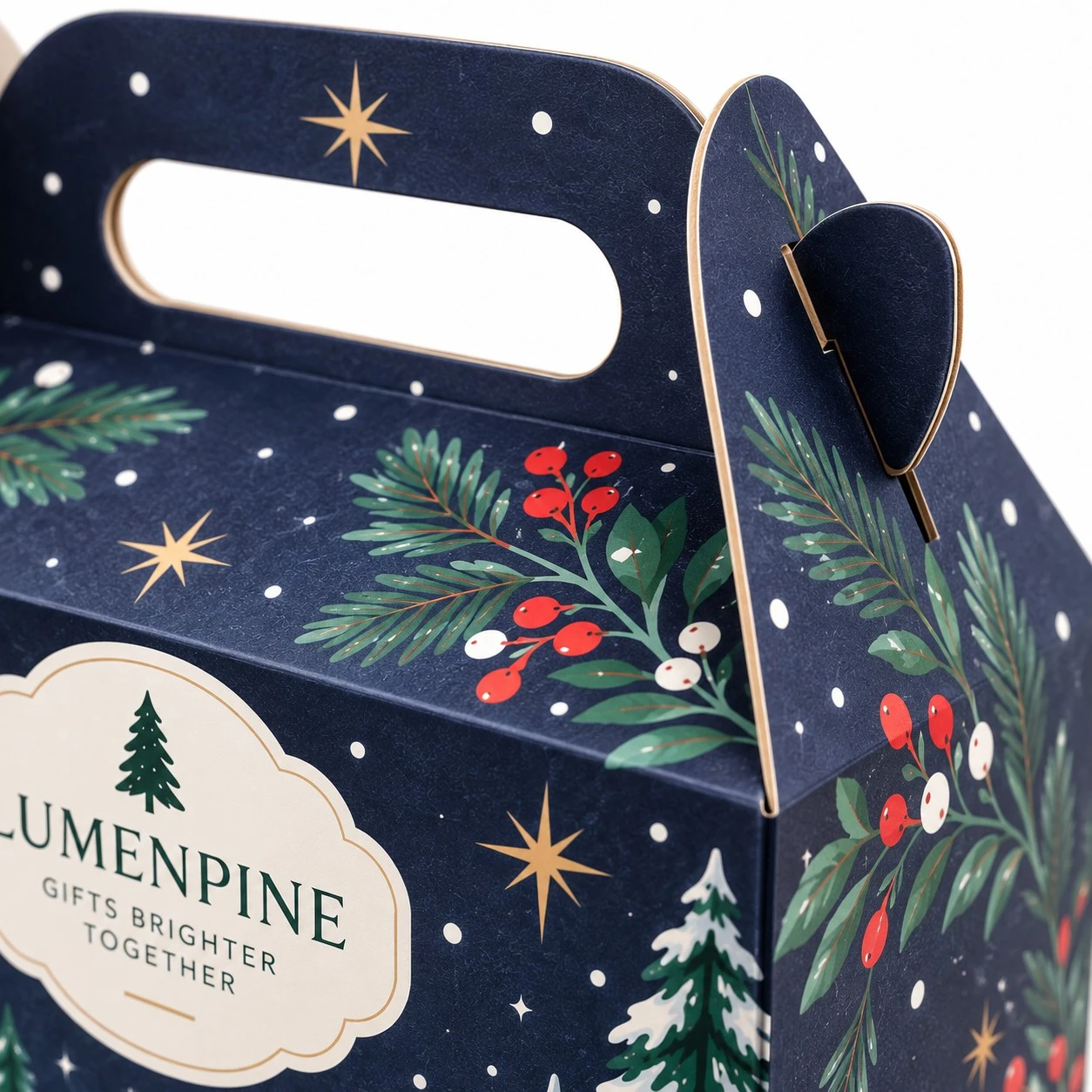custom christmas gable boxes handle detail