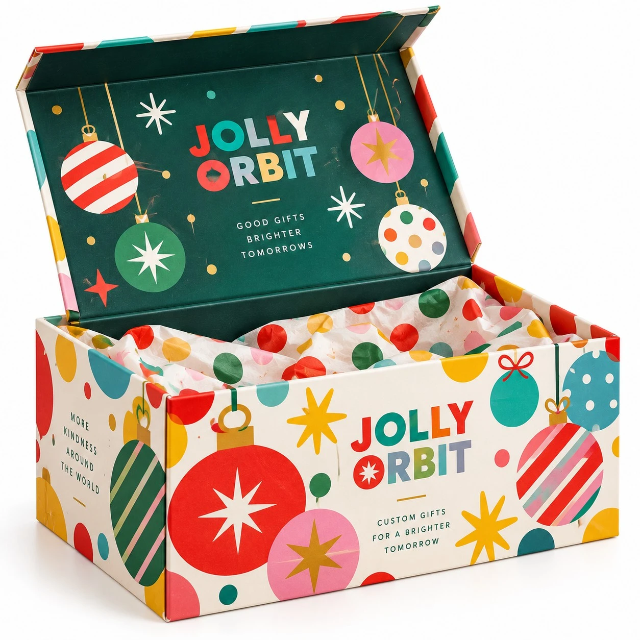 custom christmas gift boxes colorful open ornament design