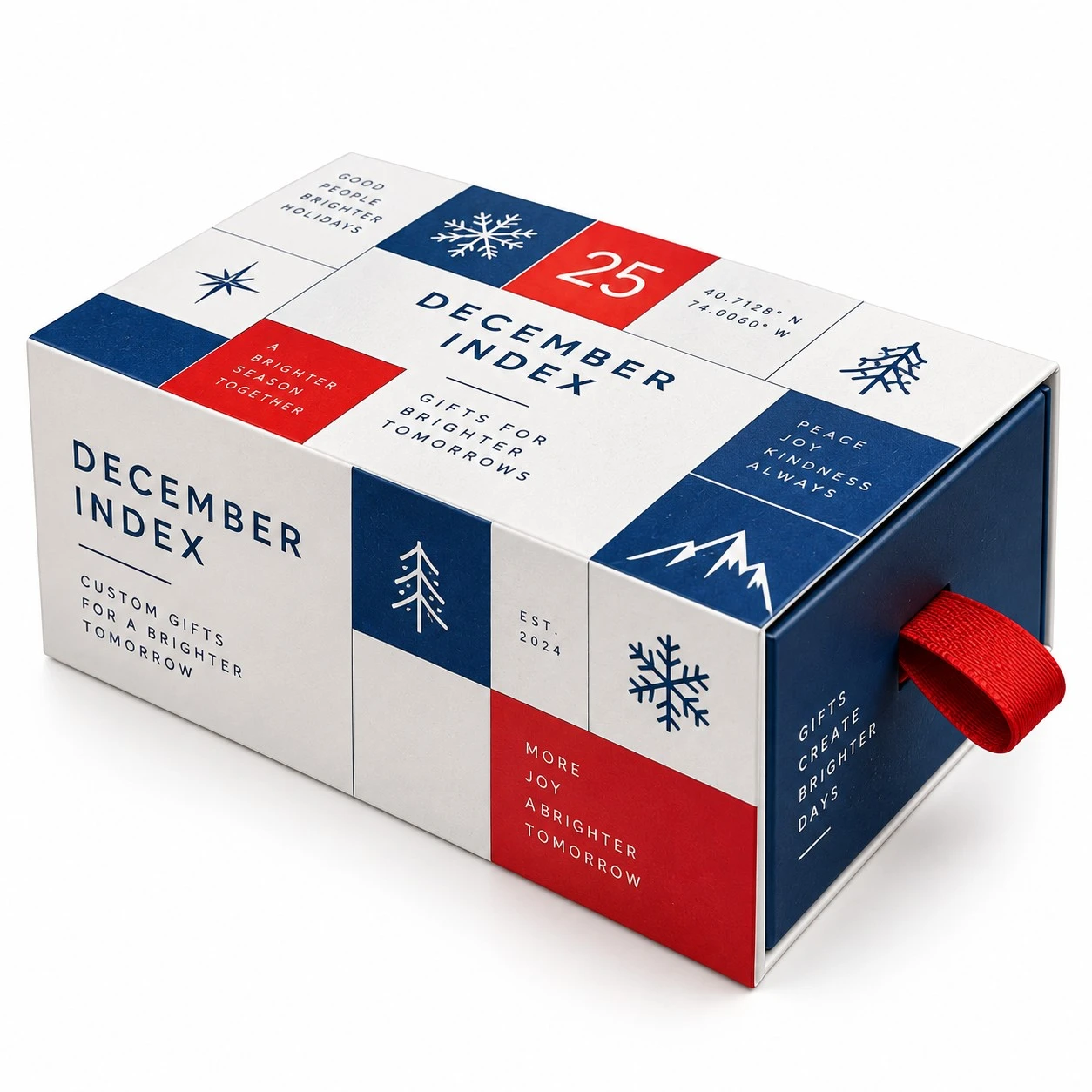 custom christmas gift boxes modern grid drawer style