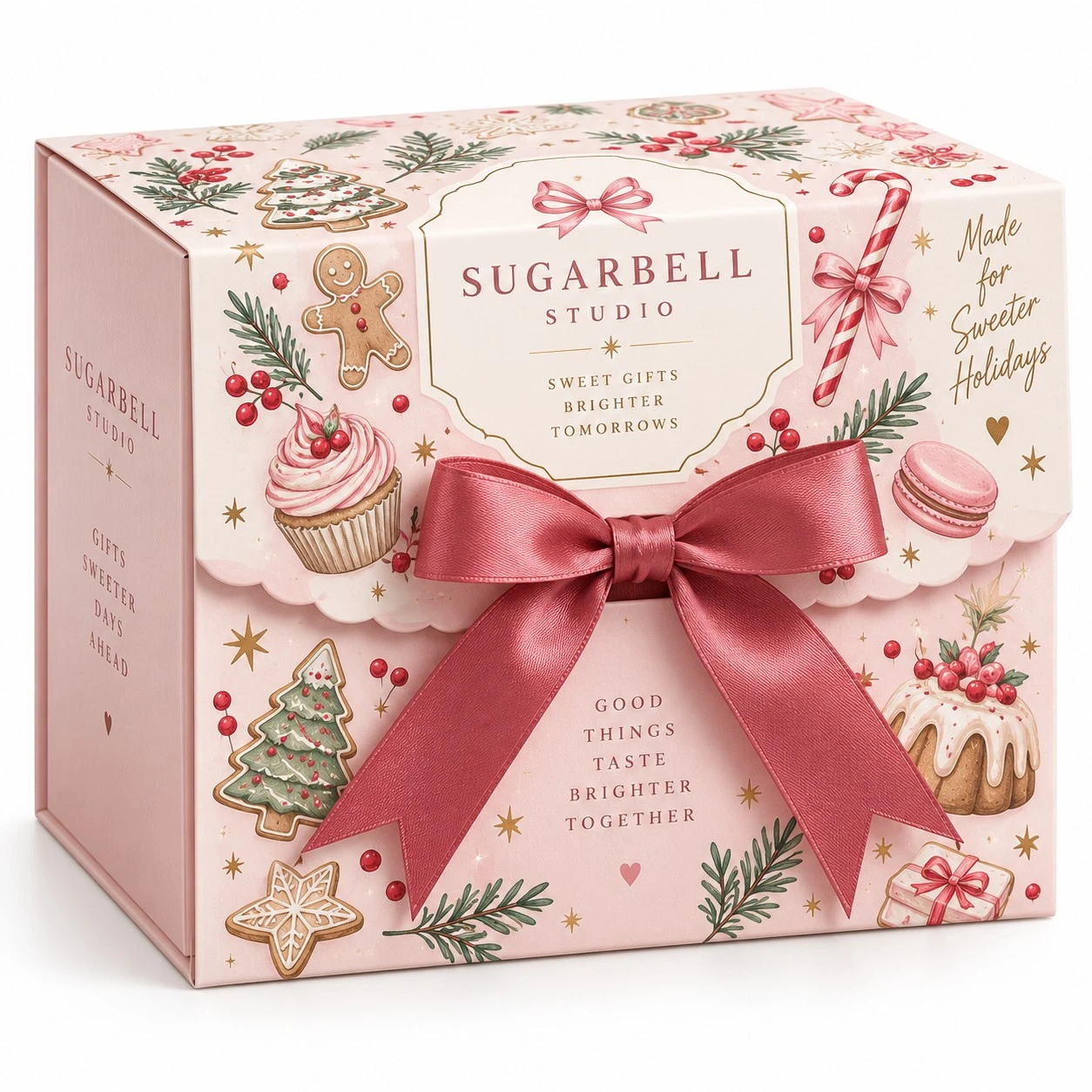 custom christmas gift boxes pastel bakery design