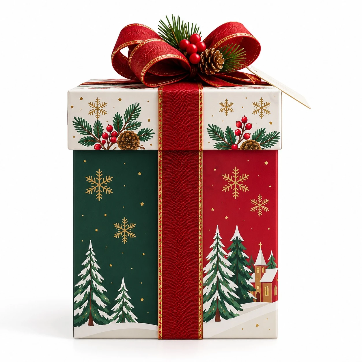 custom christmas gift boxes side profile winter print