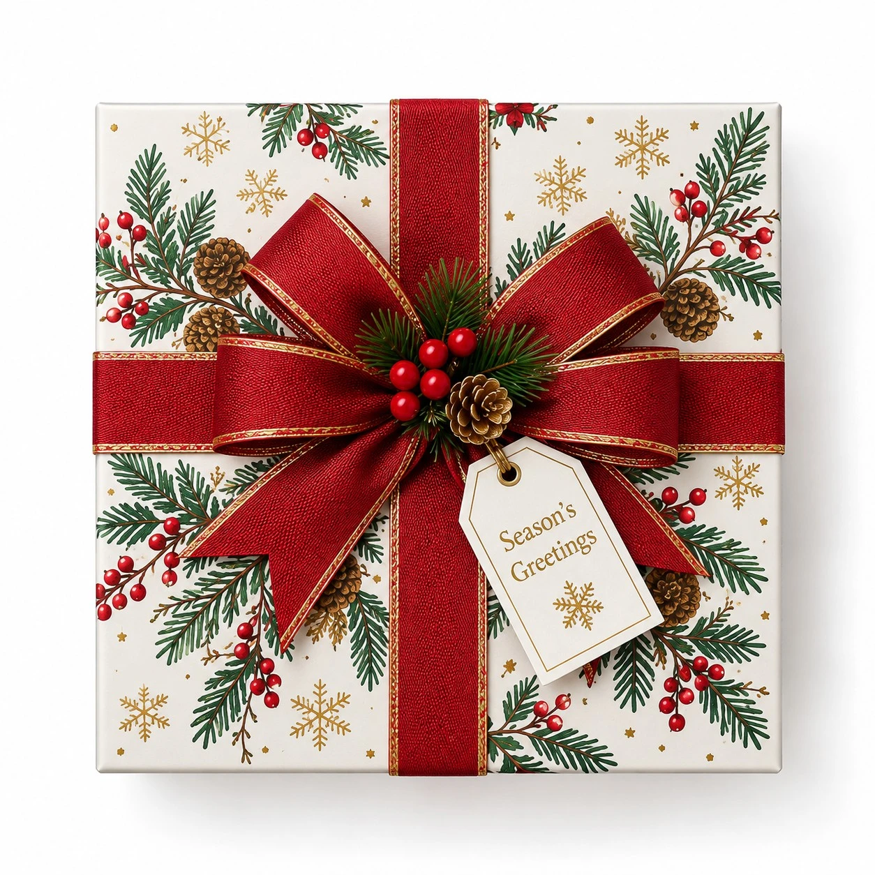 custom christmas gift boxes top down ribbon design