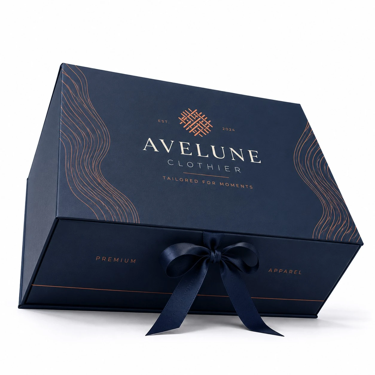 custom clothing gift box low angle