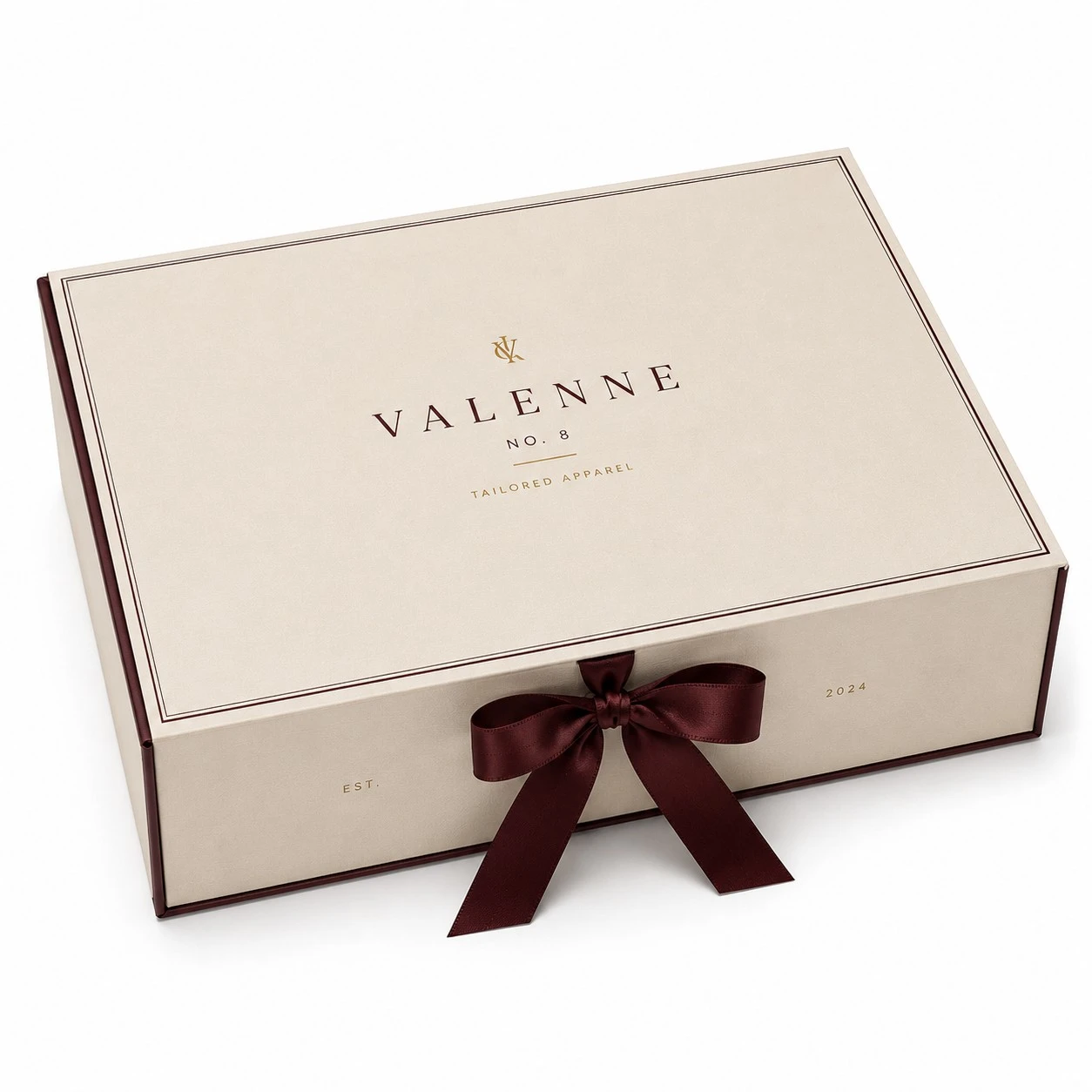 custom clothing gift box minimal luxury ribbon