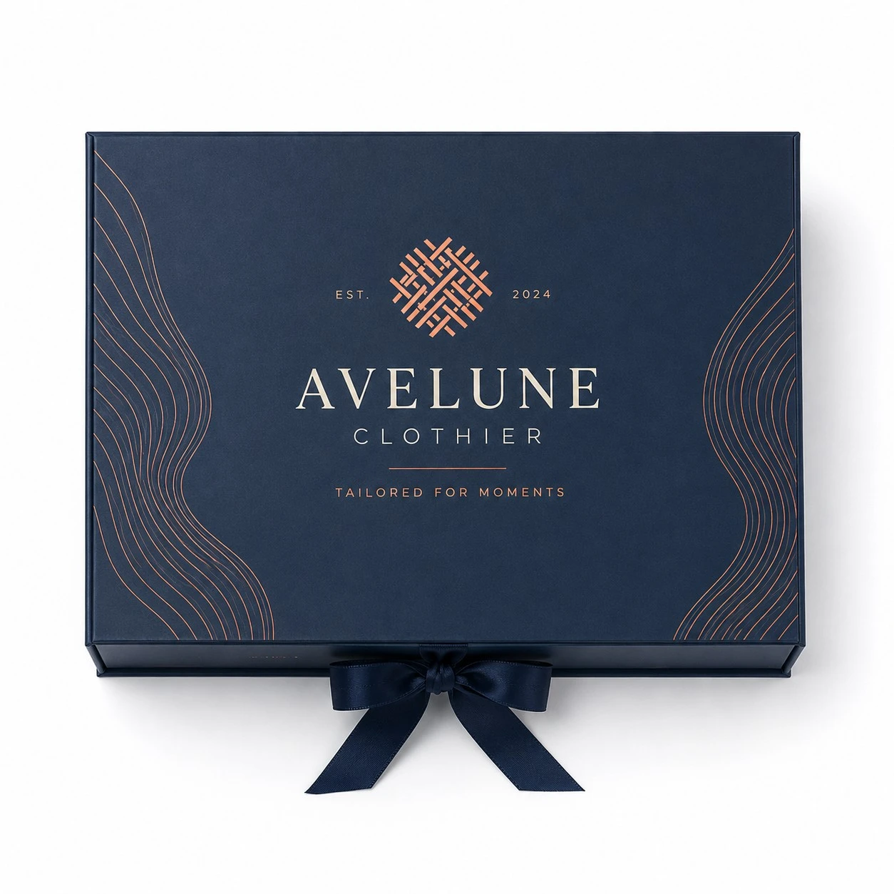 custom clothing gift box top down view