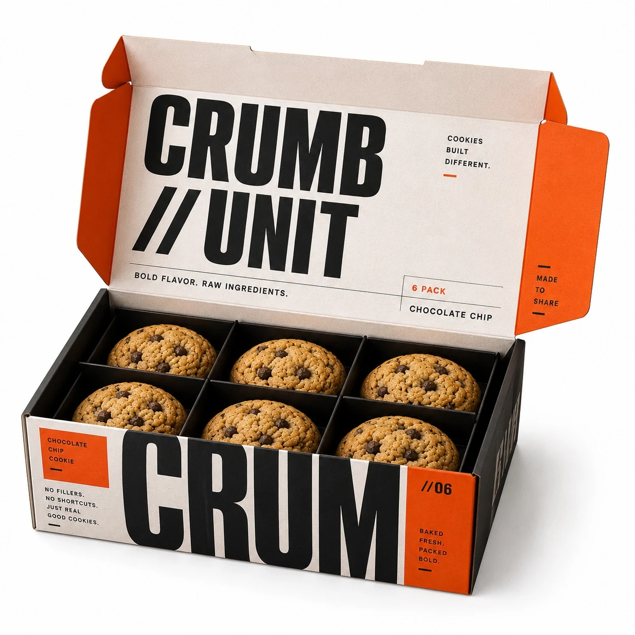 custom cookie boxes brutalist open tray