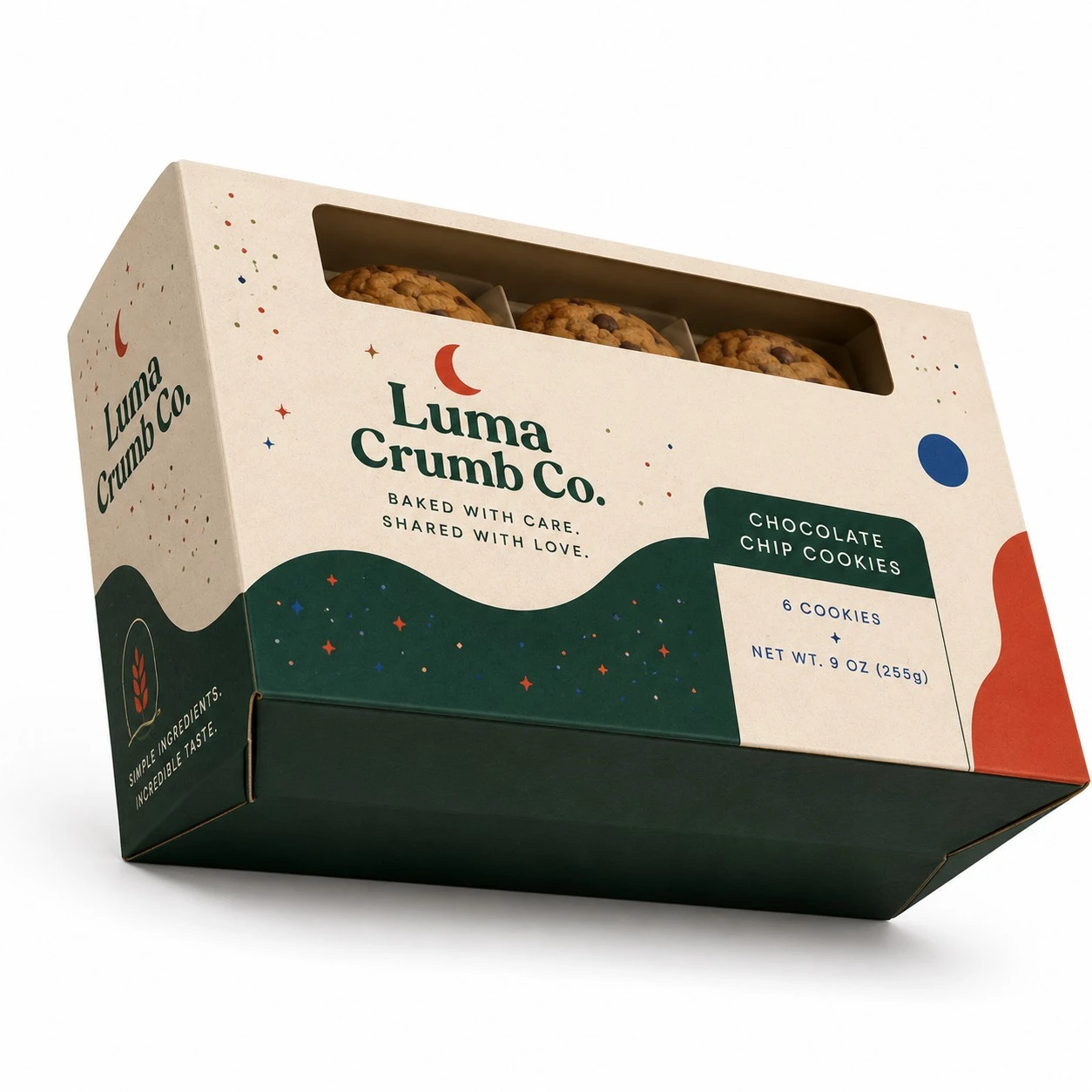 custom cookie boxes low angle folded carton