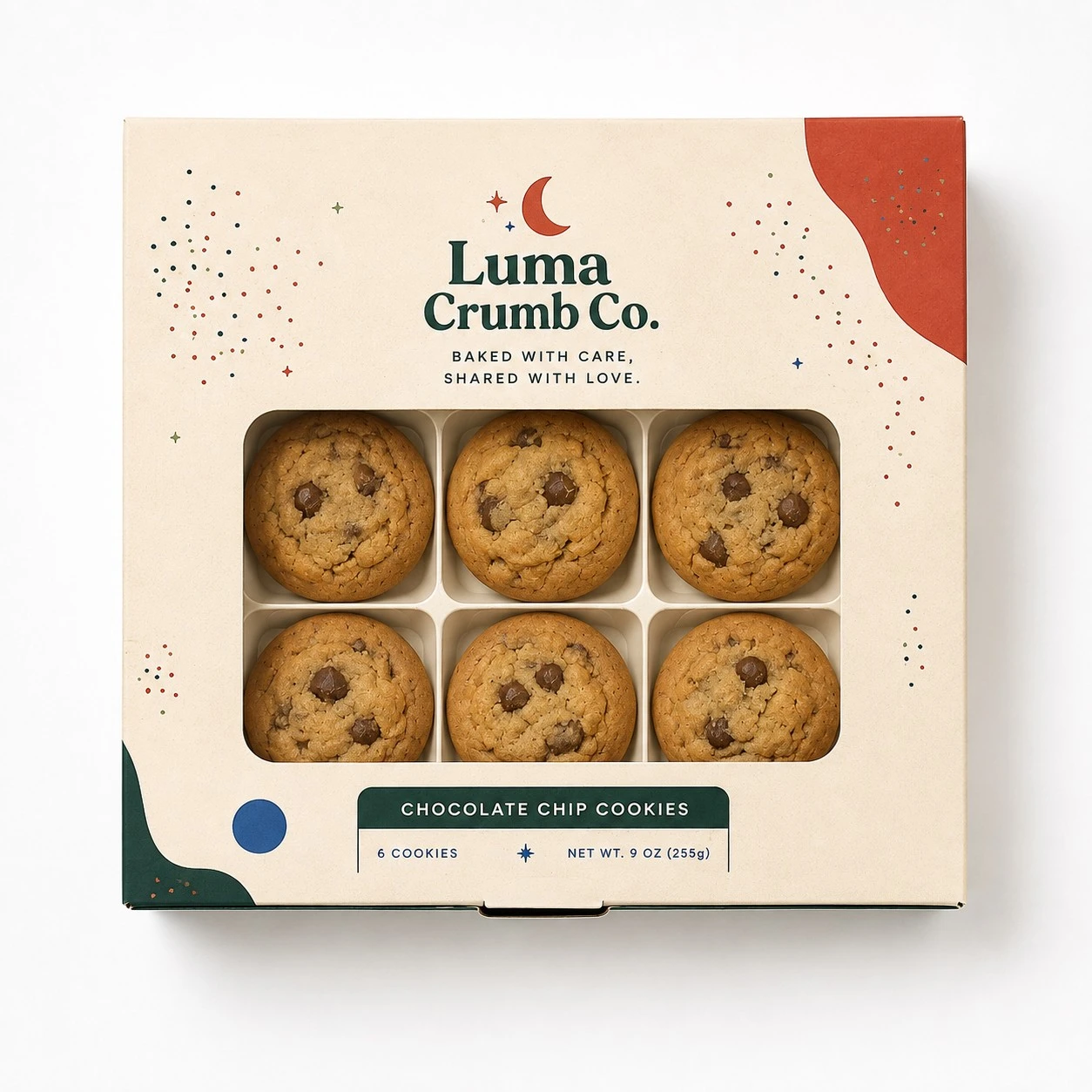 custom cookie boxes top down window view