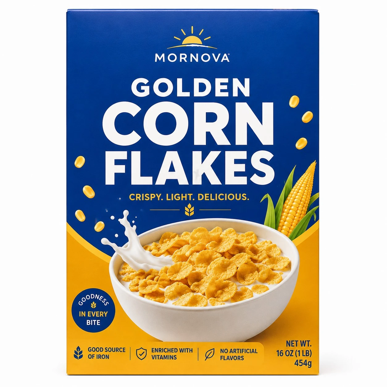 custom corn flakes boxes front view