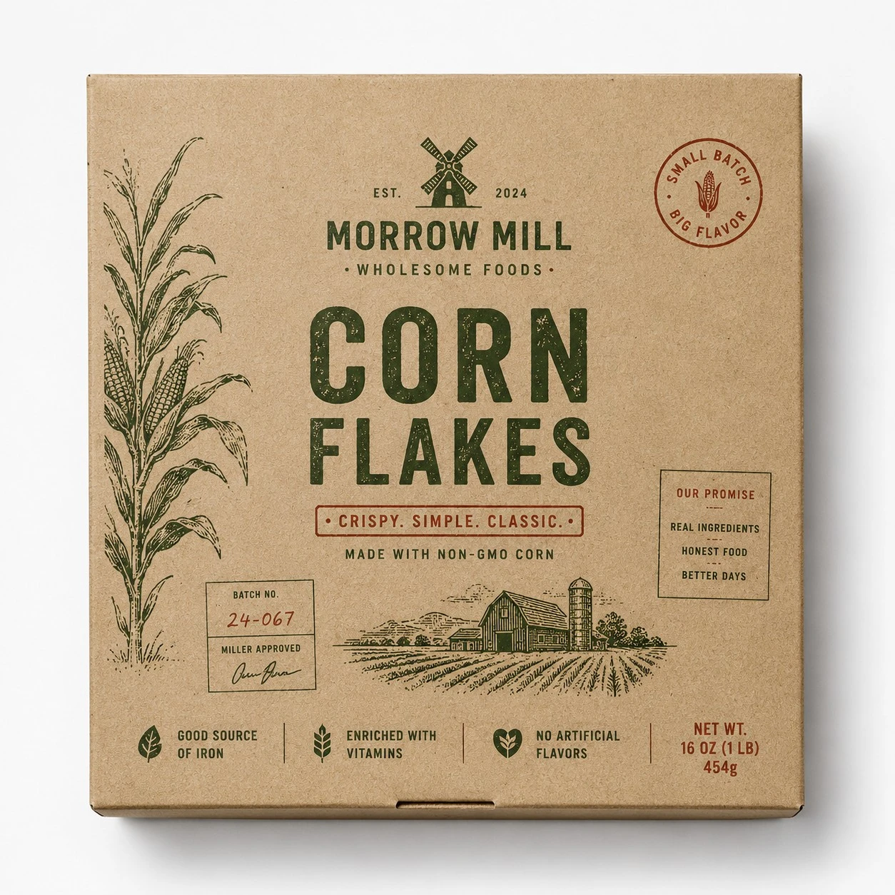custom corn flakes boxes kraft vintage design
