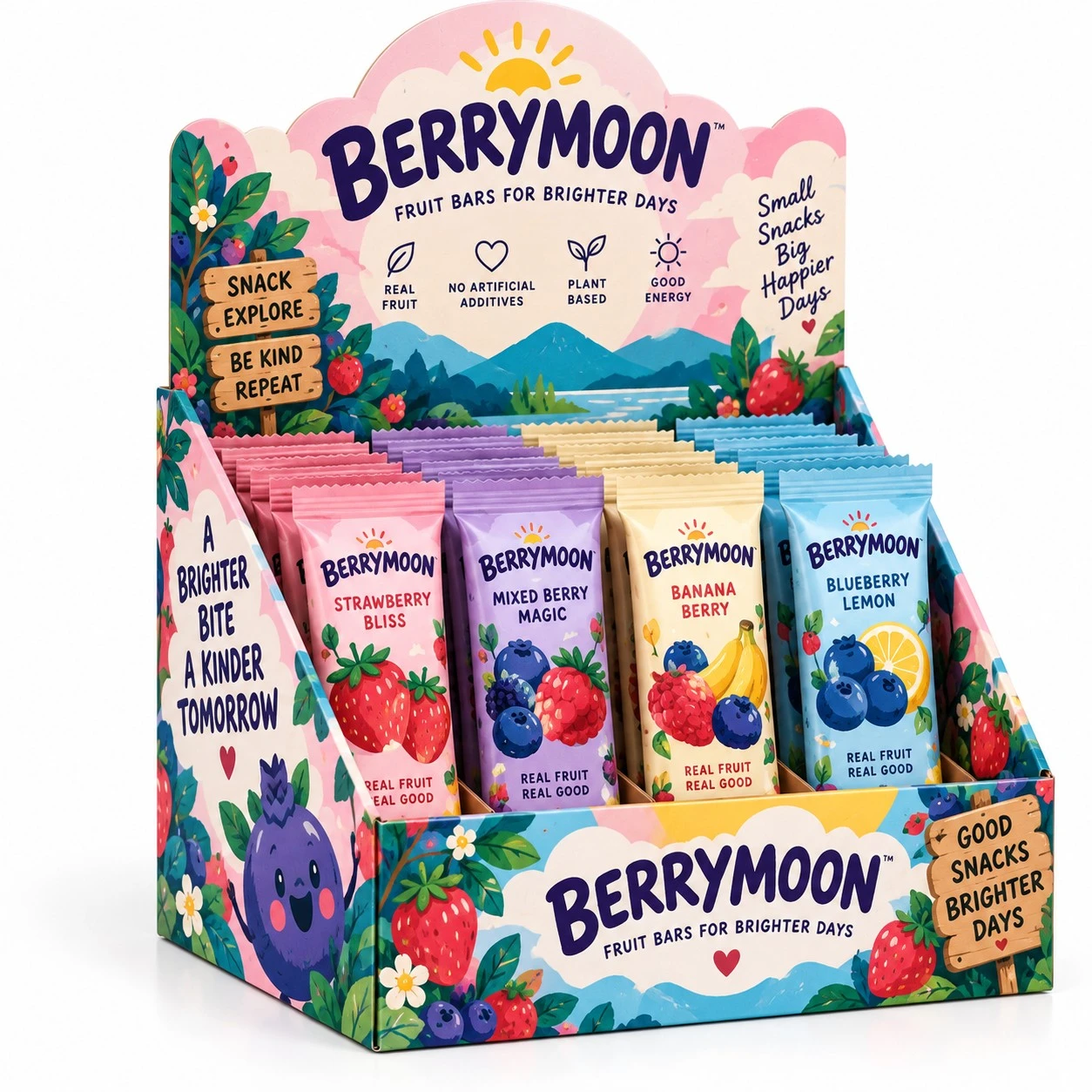 custom counter display boxes berrymoon fruit bars