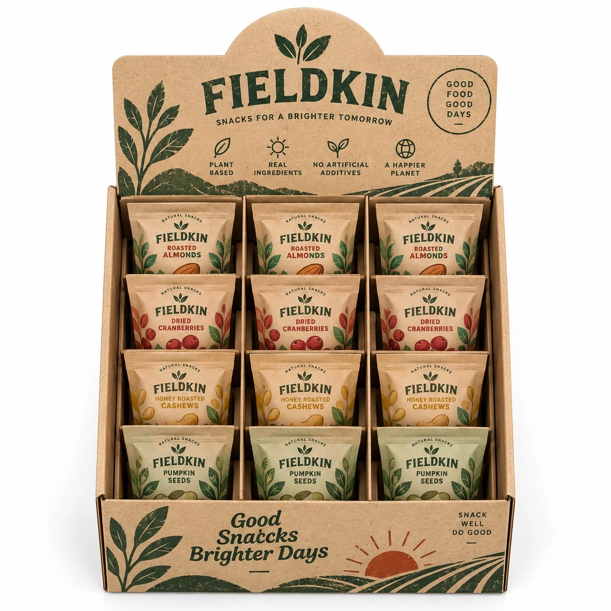 custom counter display boxes fieldkin kraft snacks