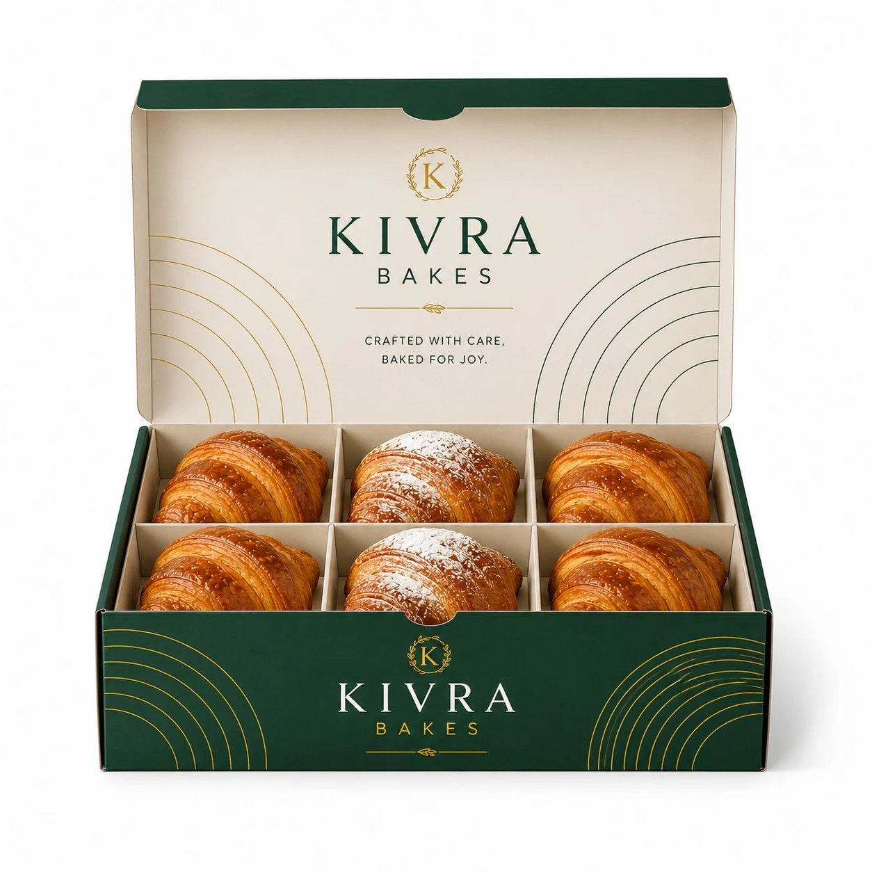 custom croissant boxes front view