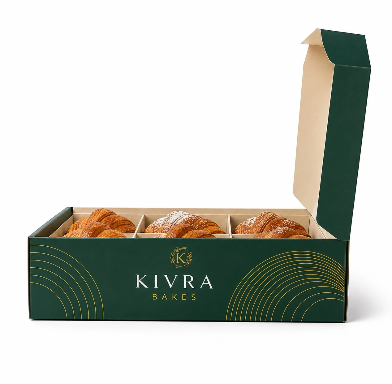 custom croissant boxes side profile