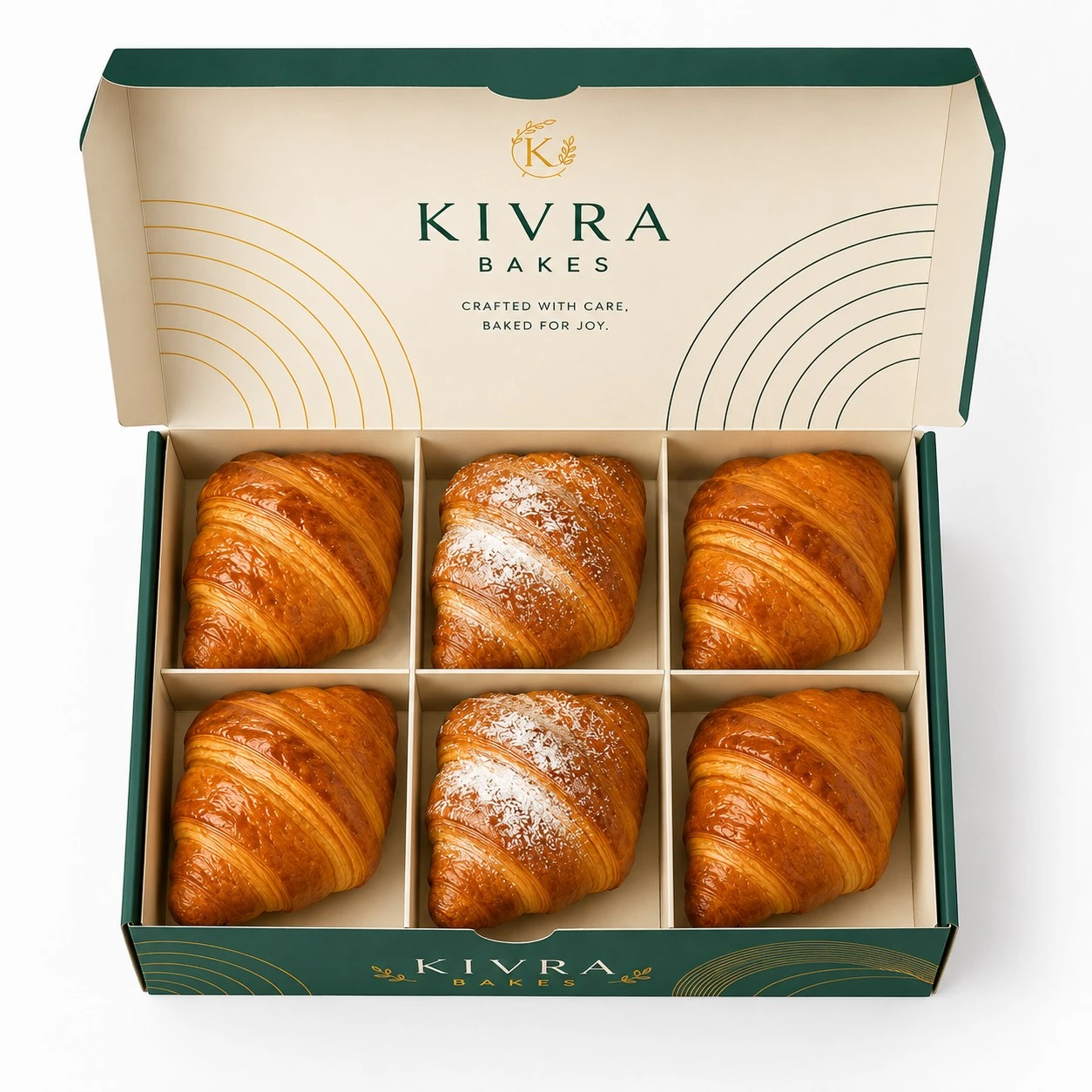 custom croissant boxes top down view