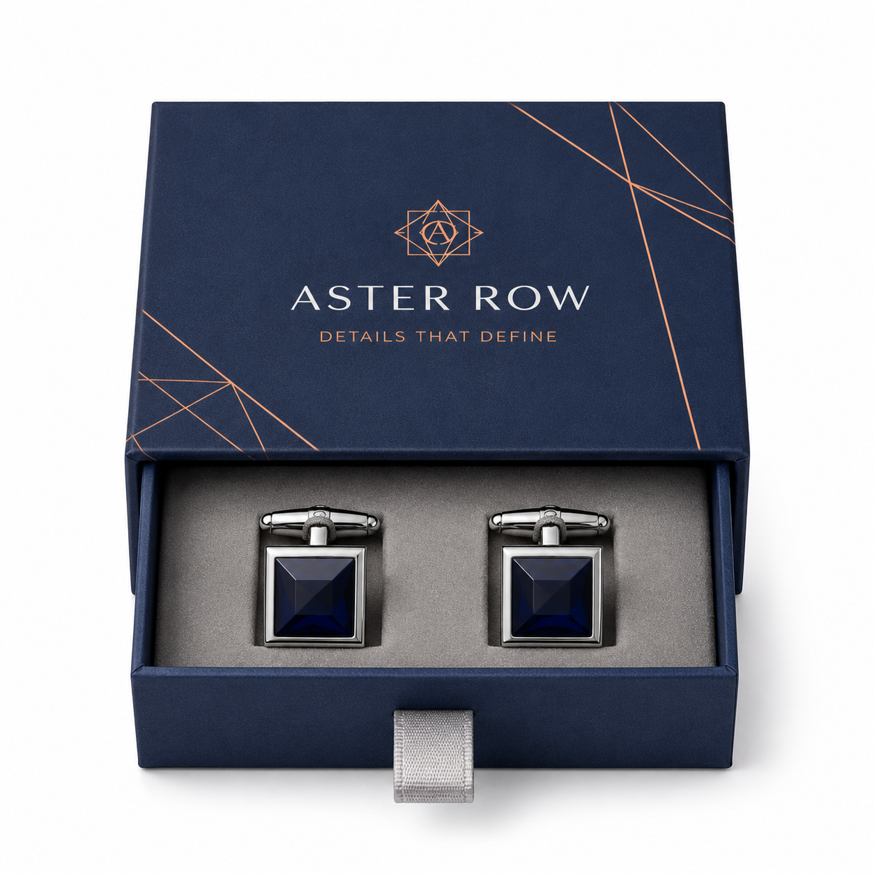 custom cufflink boxes front view