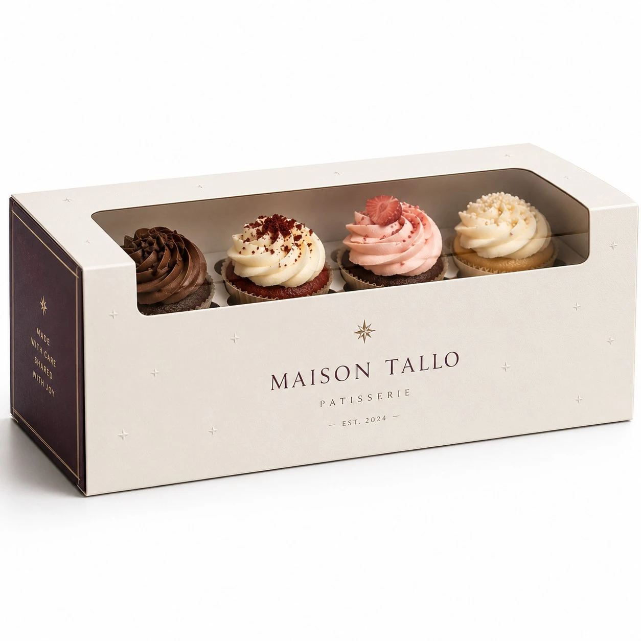 custom cupcake boxes ivory window patisserie