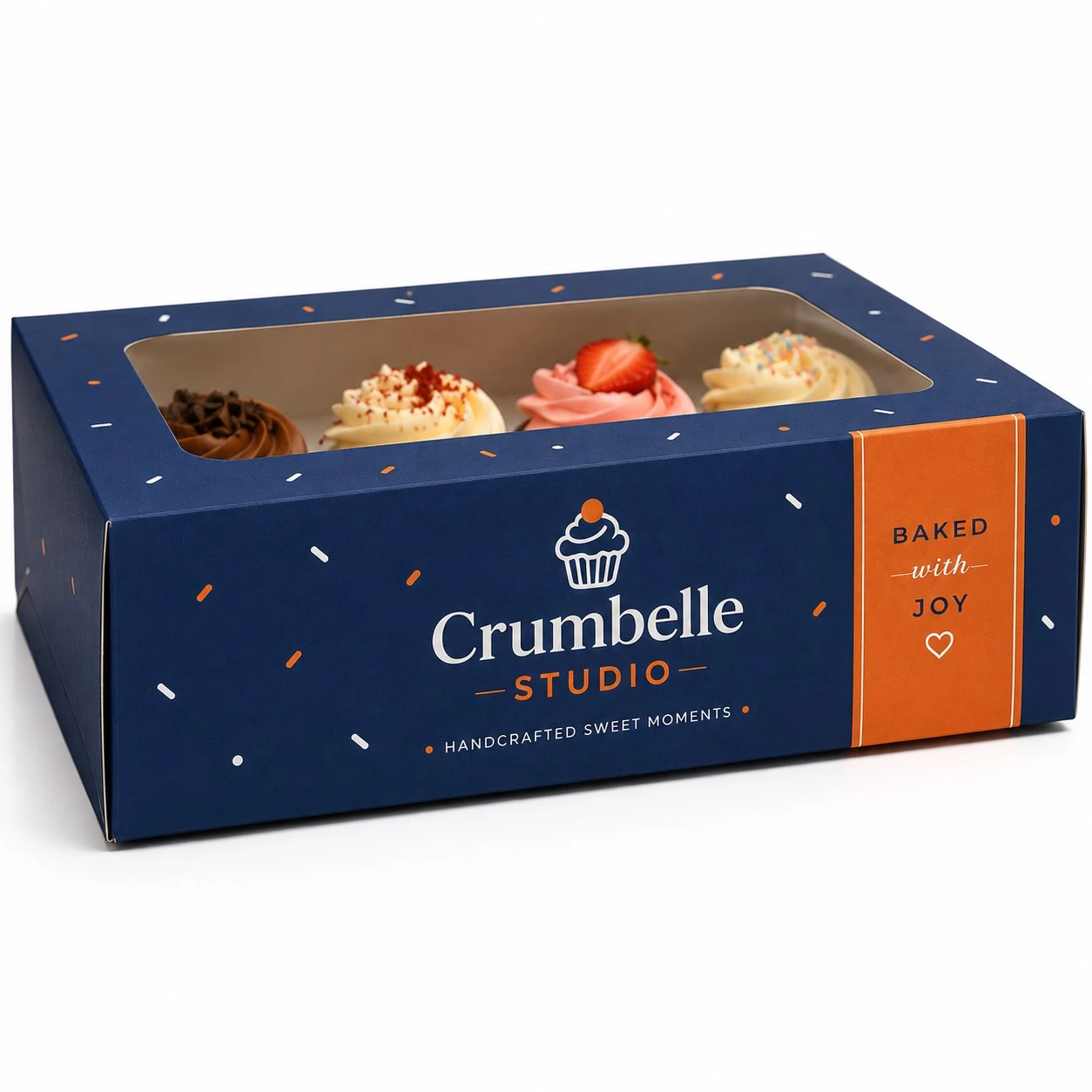 custom cupcake boxes low angle blue carton