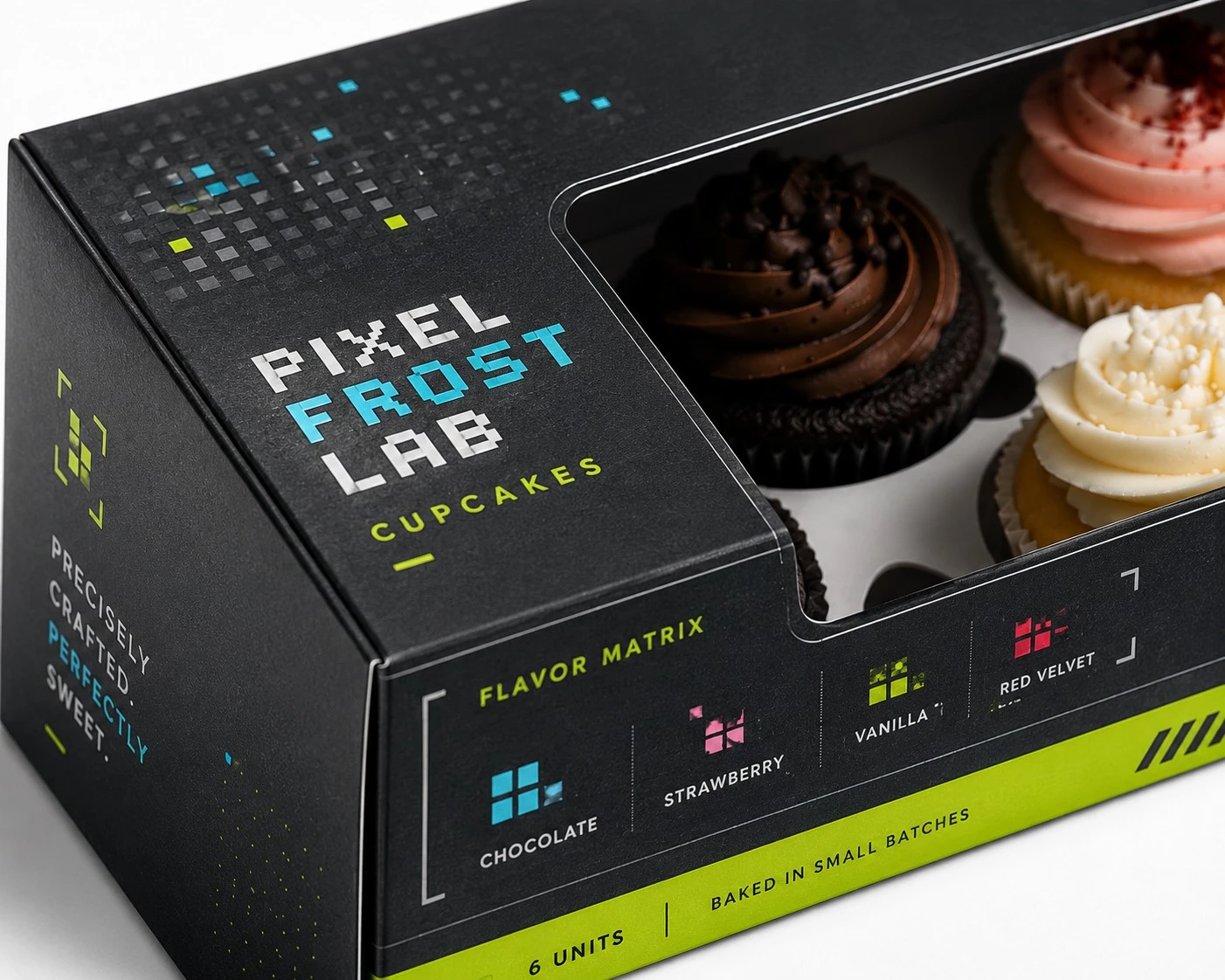 custom cupcake boxes tech geometric macro