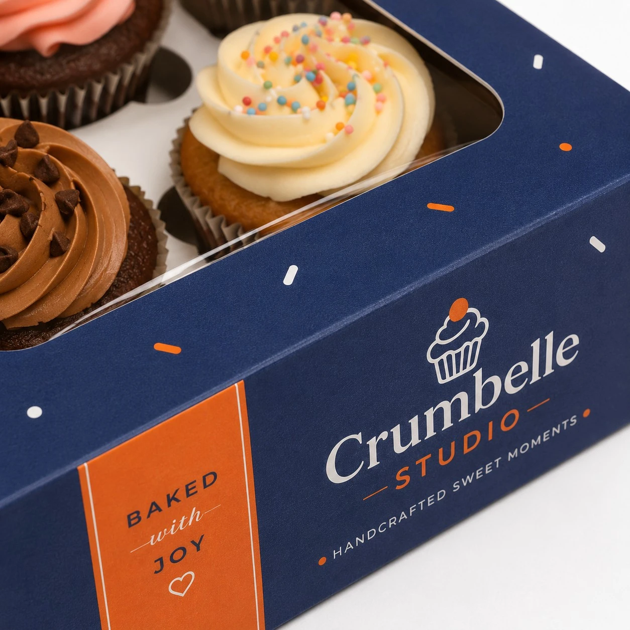 custom cupcake boxes window print macro detail