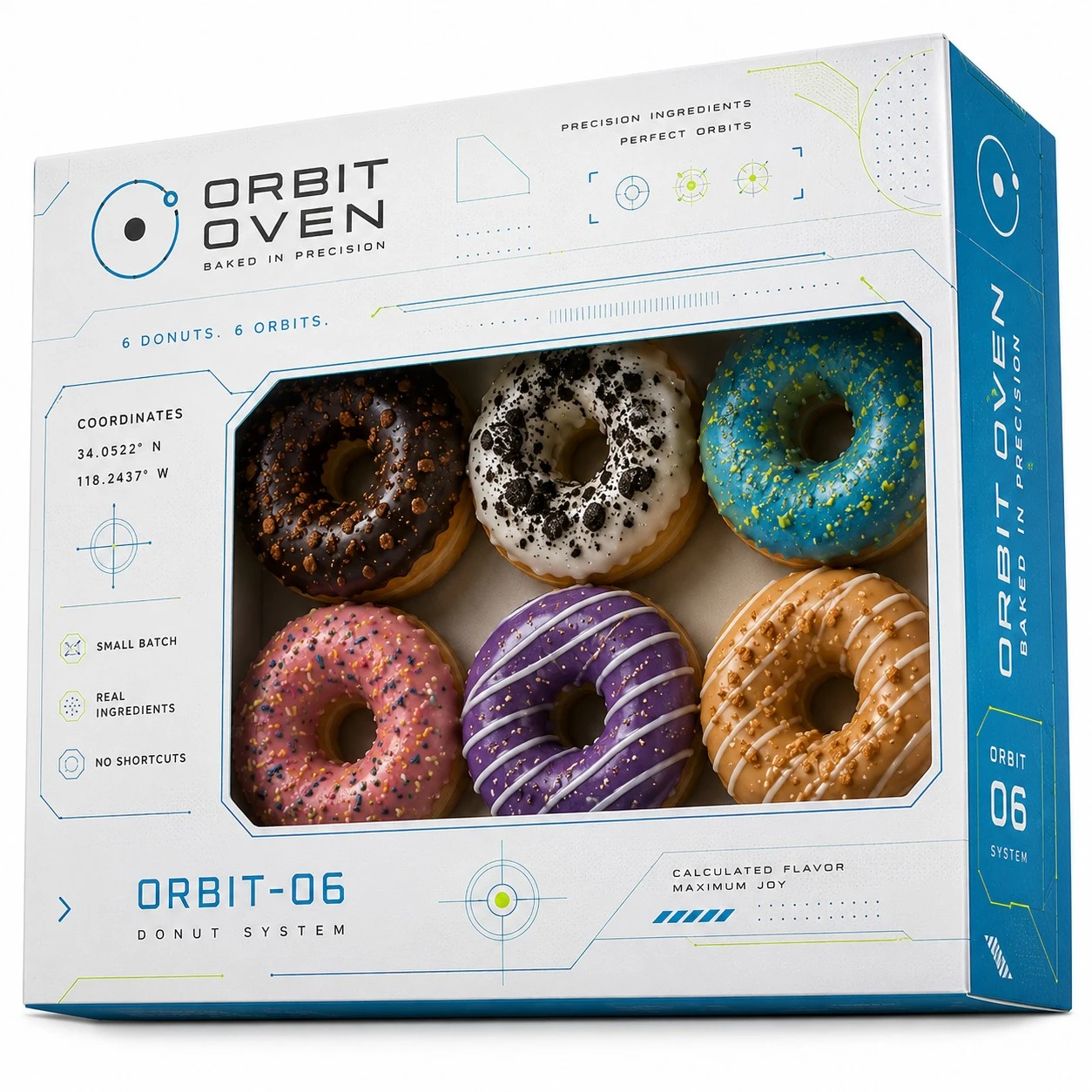 custom donut boxes futuristic geometric window