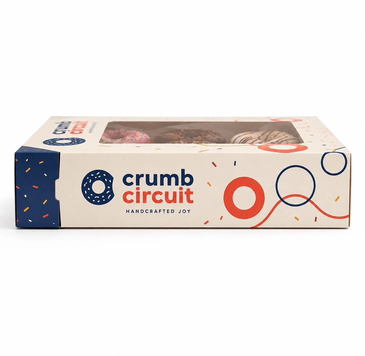 custom donut boxes side profile view
