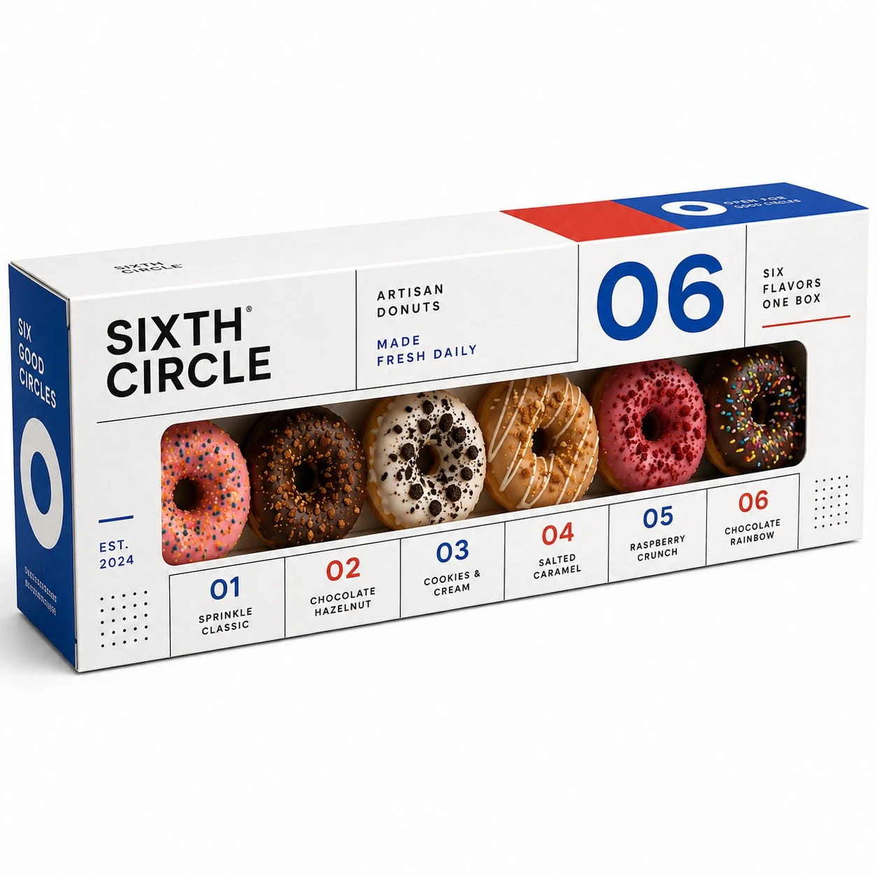 custom donut boxes swiss grid window carton