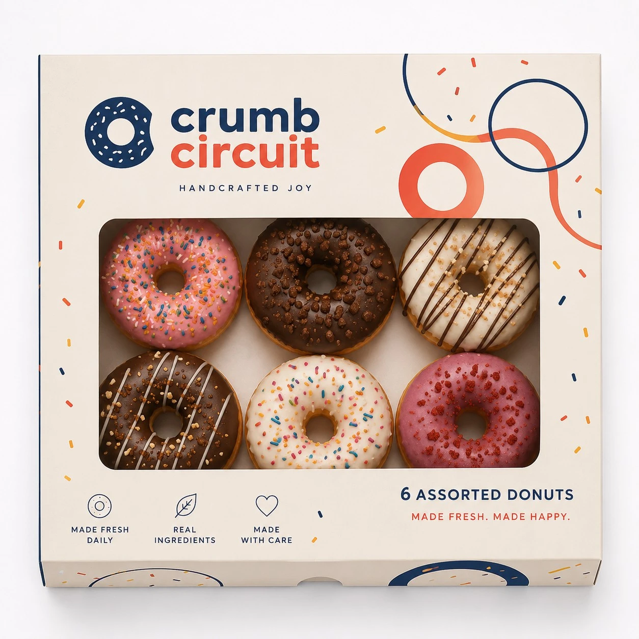 custom donut boxes top down window view