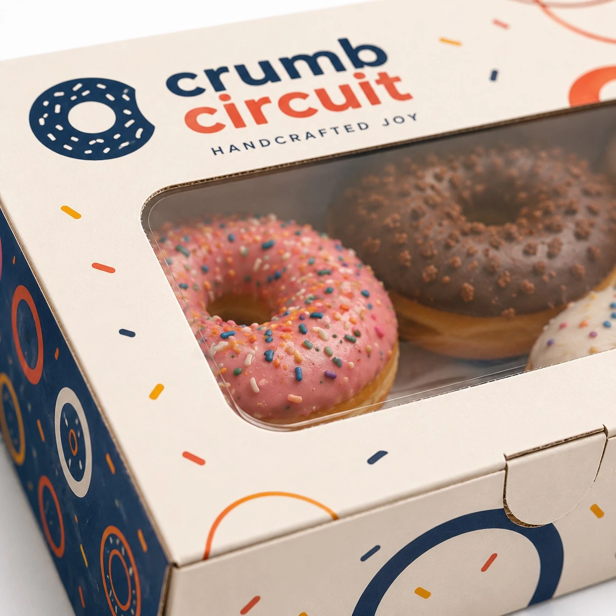 custom donut boxes window print macro detail