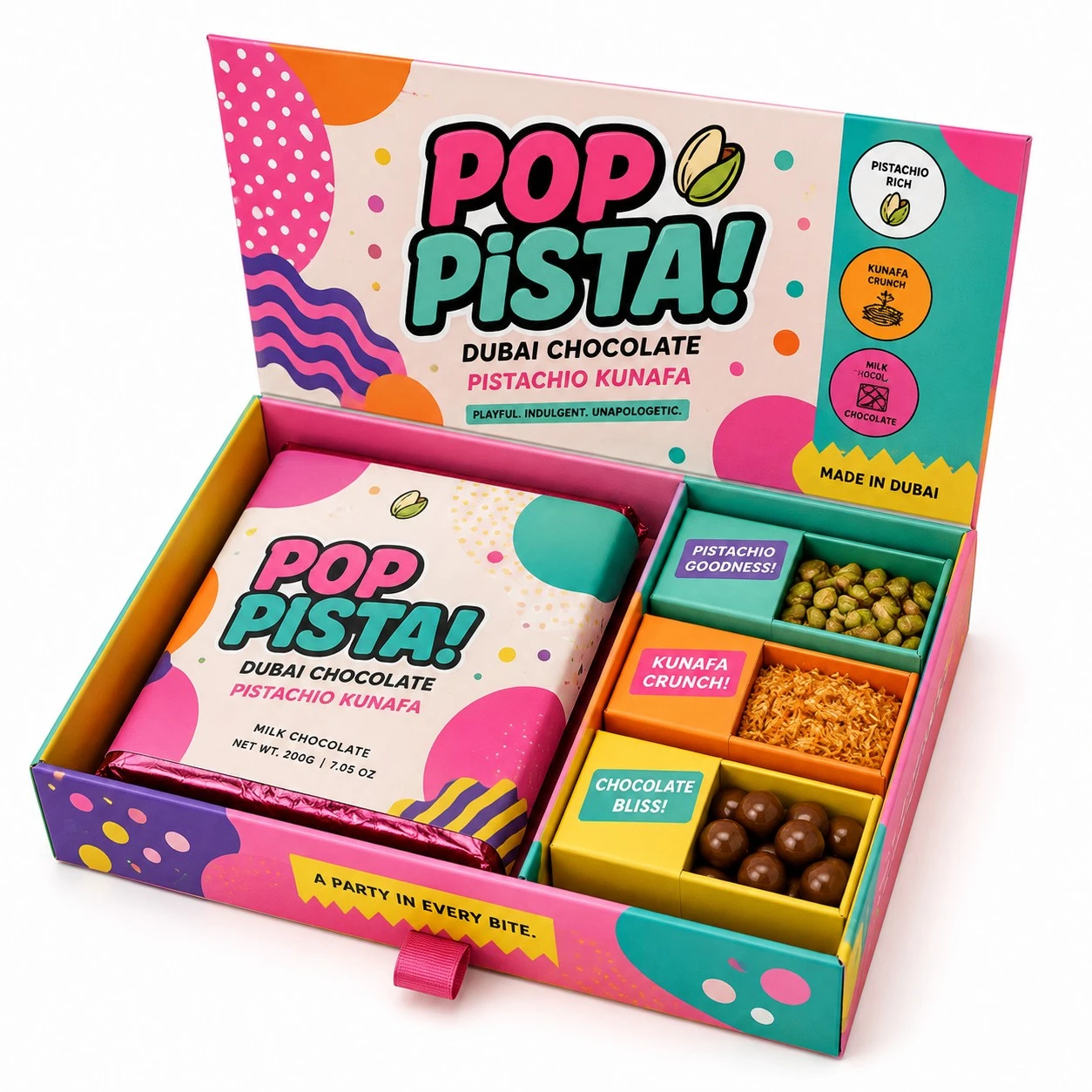 custom dubai chocolate boxes pop art gift set