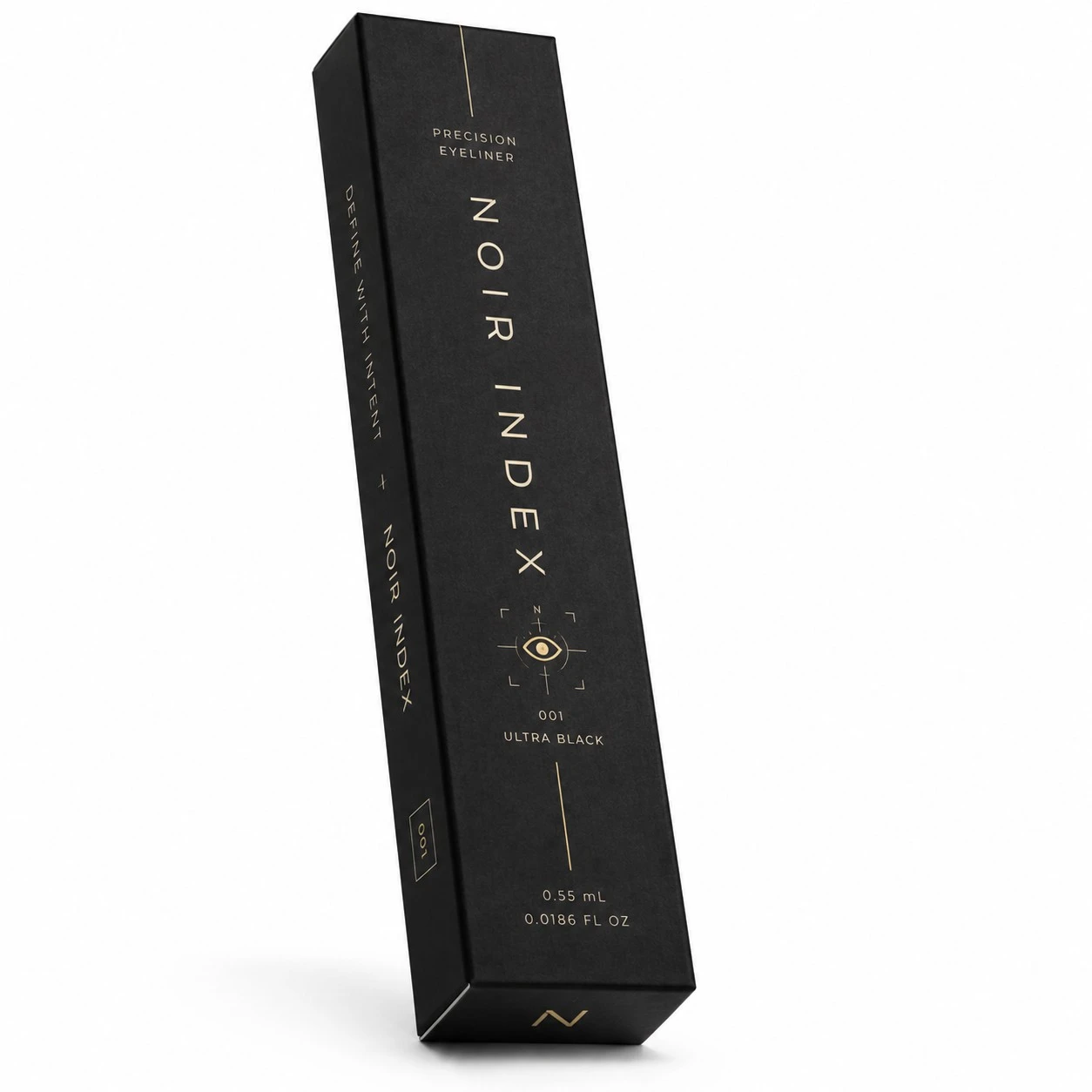 custom eyeliner box black gold minimal