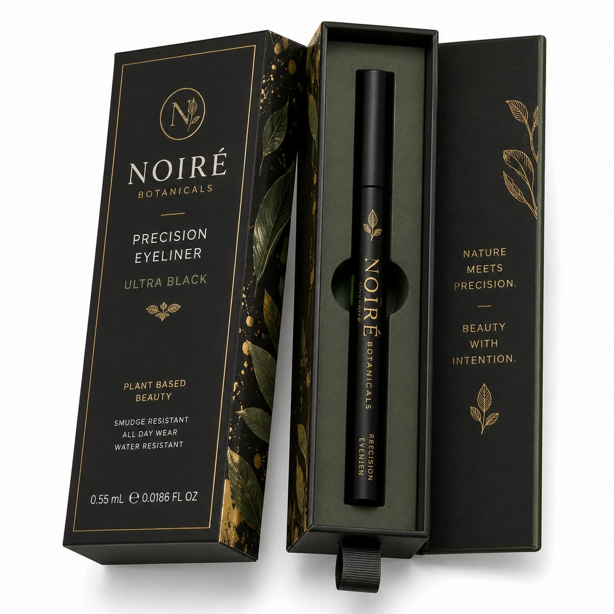 custom eyeliner box botanical presentation