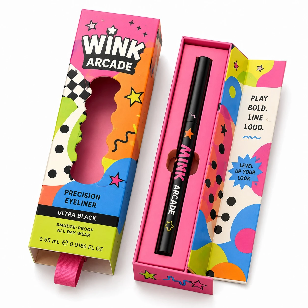 custom eyeliner box colorful pop drawer