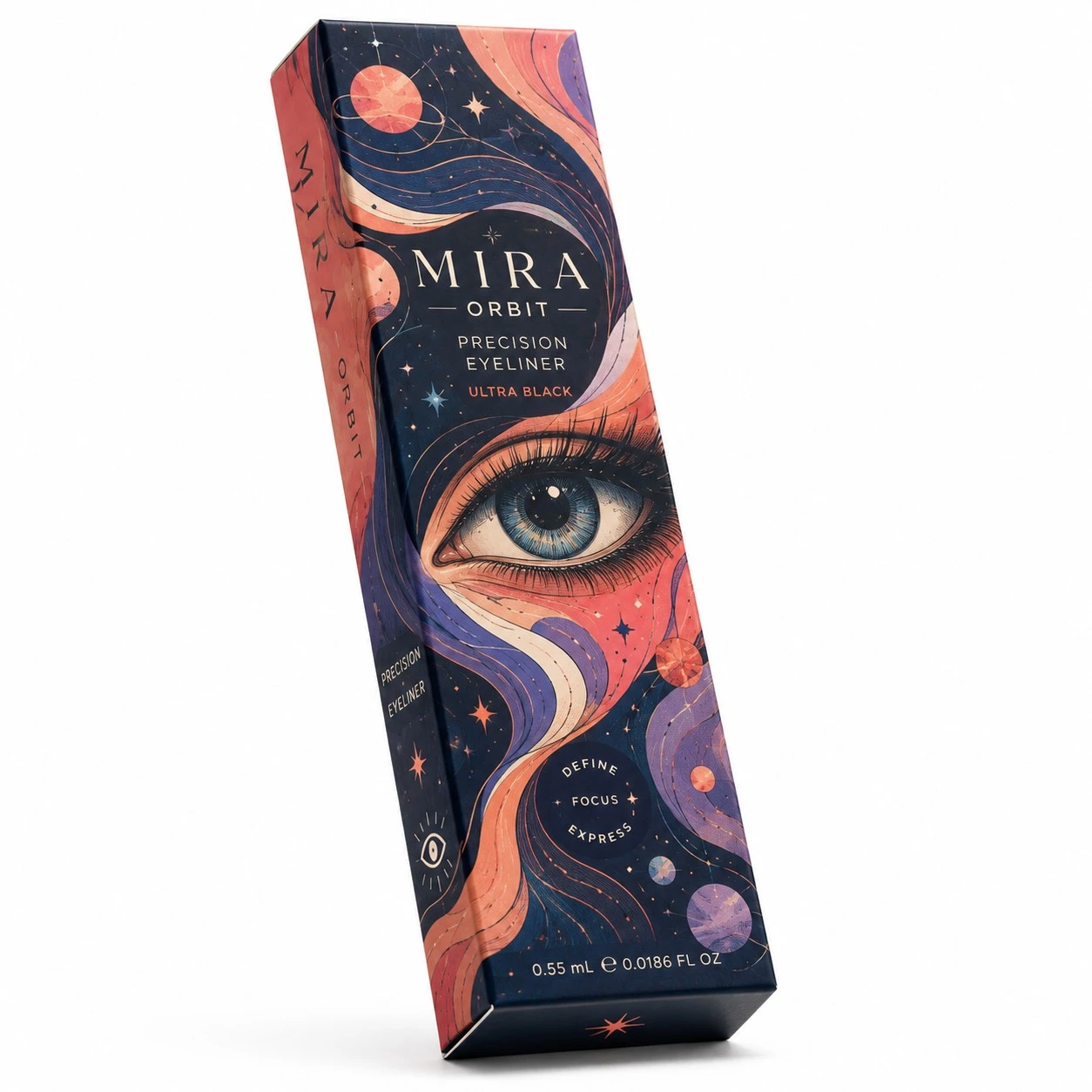 custom eyeliner box cosmic eye illustration