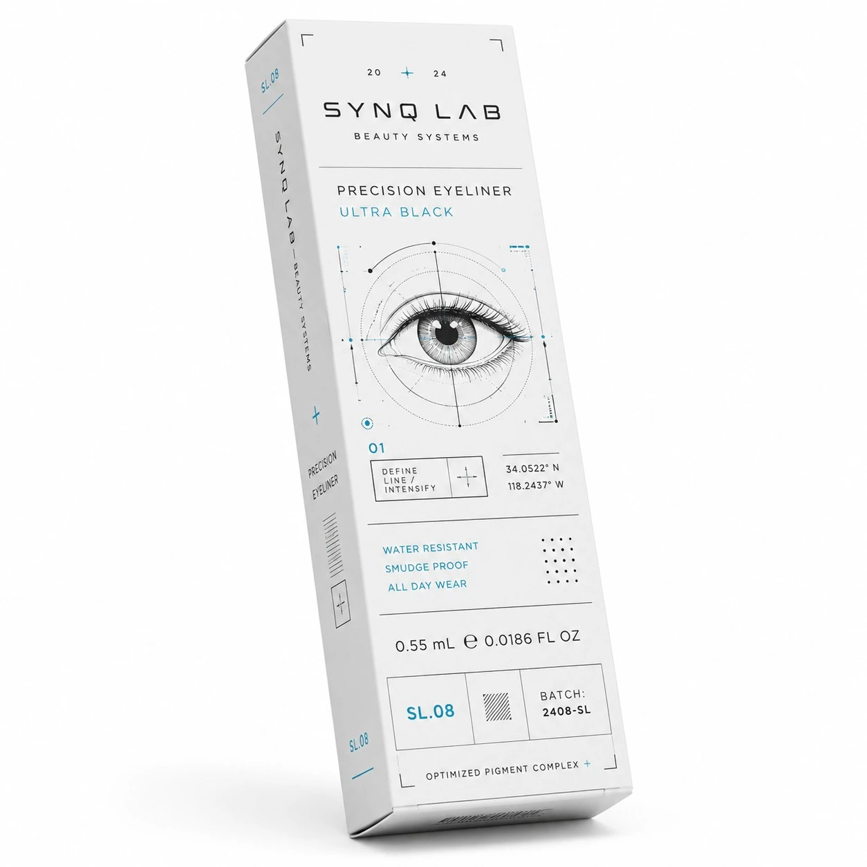 custom eyeliner box tech grid white