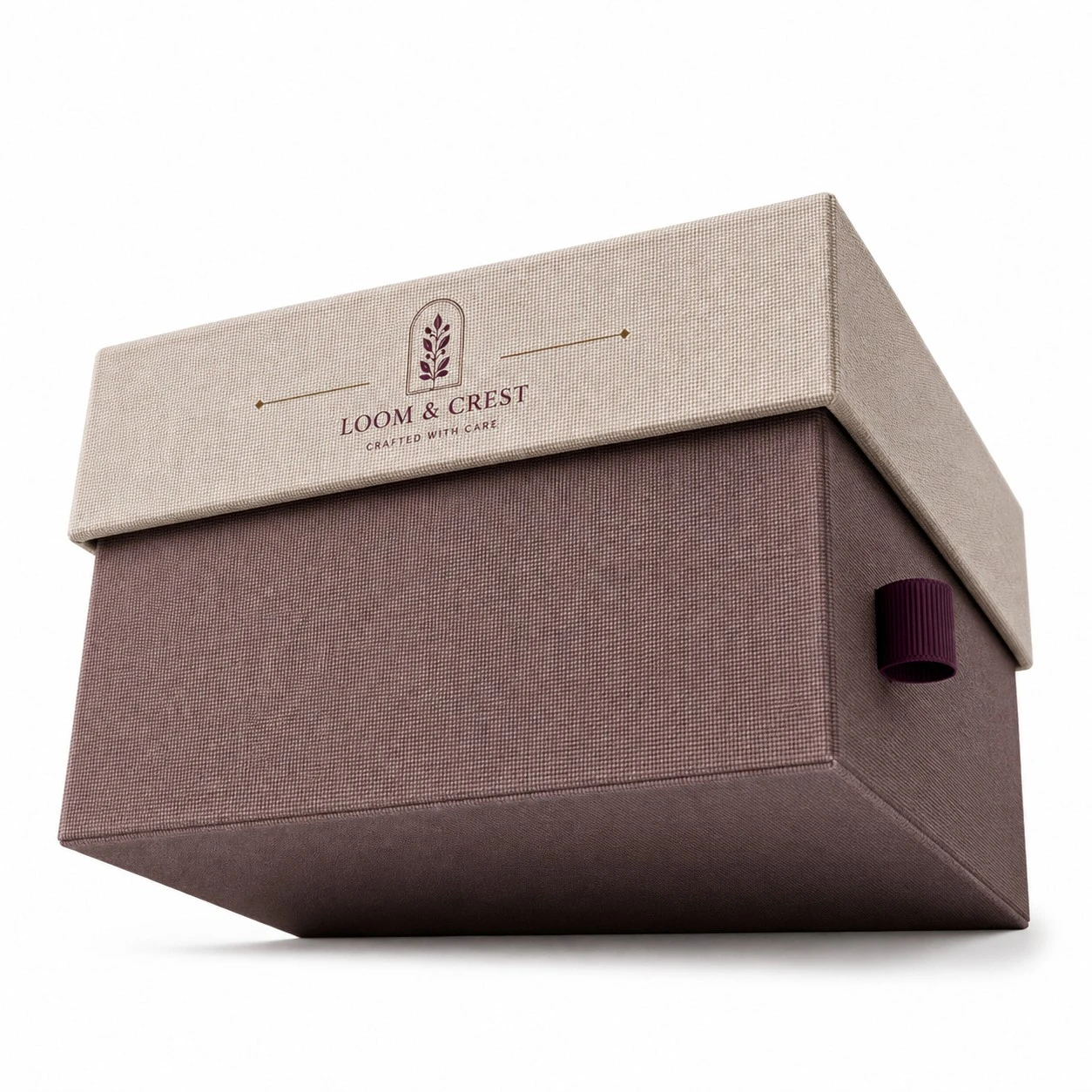 custom fabric box low angle view