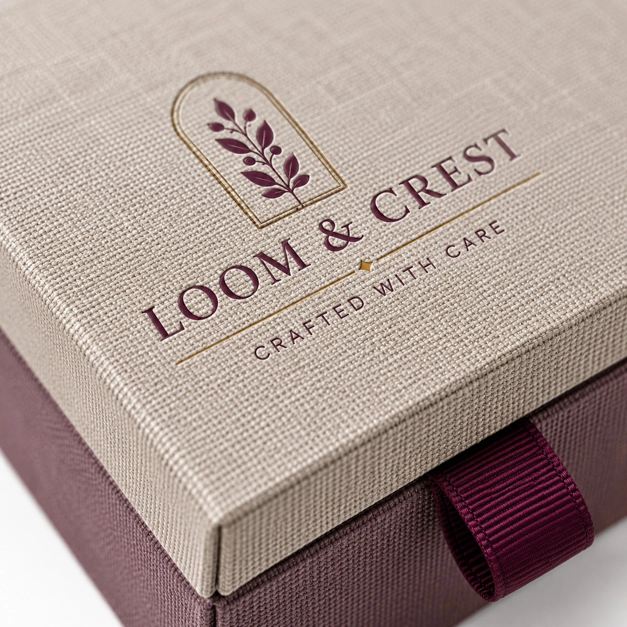 custom fabric box woven texture detail