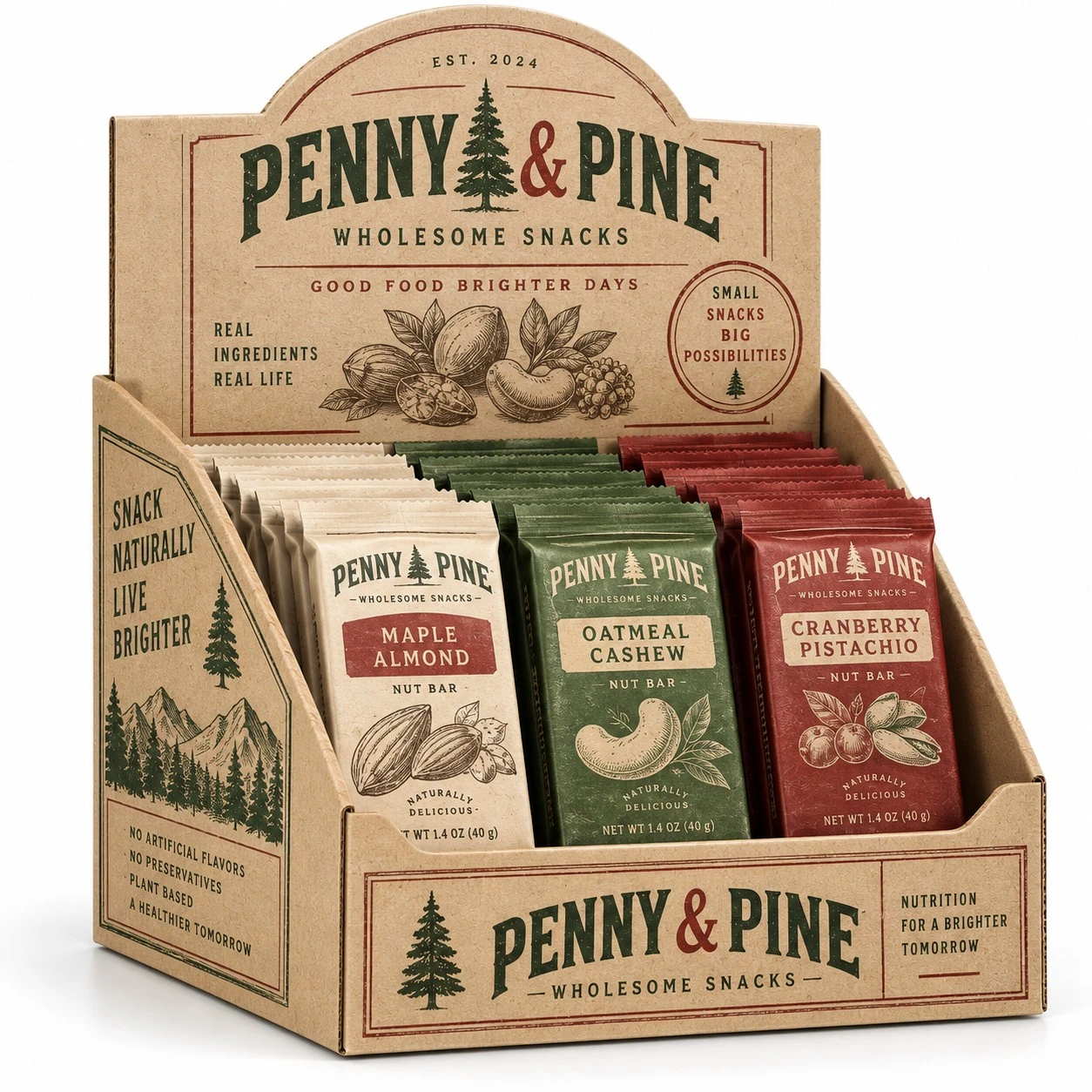 custom flat tuck display boxes vintage snack bar