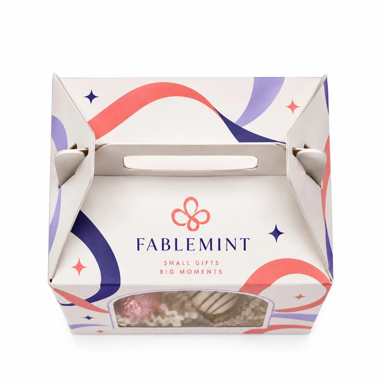 custom gable gift boxes top down handle view.webp