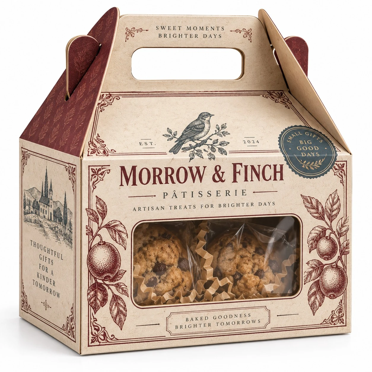 custom gable gift boxes vintage cookie window.webp